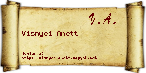 Visnyei Anett névjegykártya