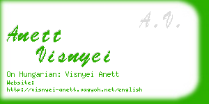 anett visnyei business card